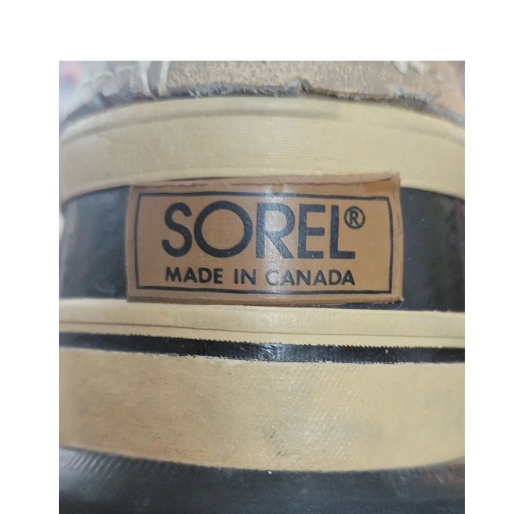 Vintage Sorel Caribou Kaufman Boots Mens 9 Made in Canada Tan Winter Snow Duck
